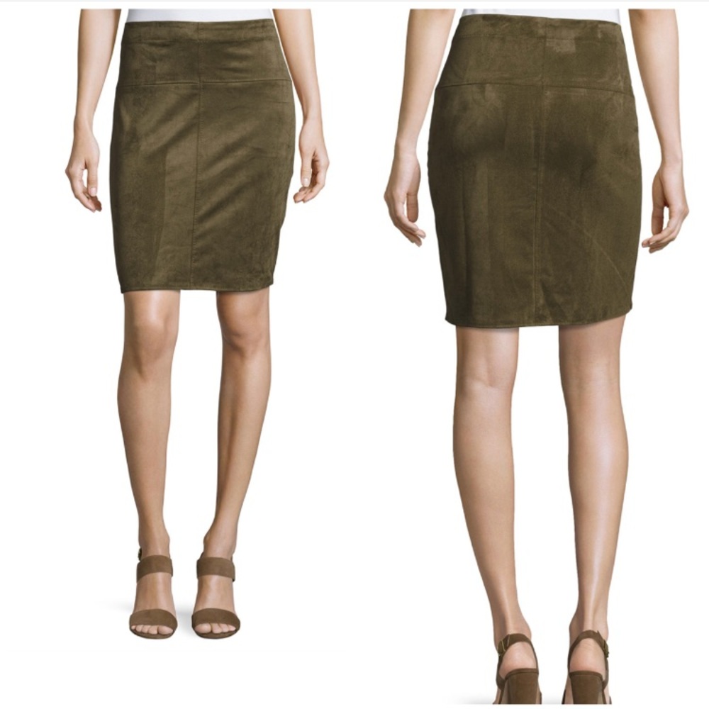 🍃MSSP Faux Suede Gray Pencil Skirt Sz S